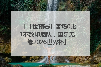 「世预赛」客场0比1不敌印尼队，国足无缘2026世界杯