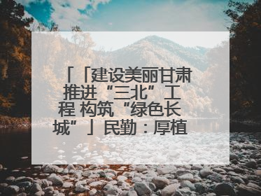 「建设美丽甘肃 推进“三北”工程 构筑“绿色长城”」民勤：厚植生态底色 筑牢绿色屏障