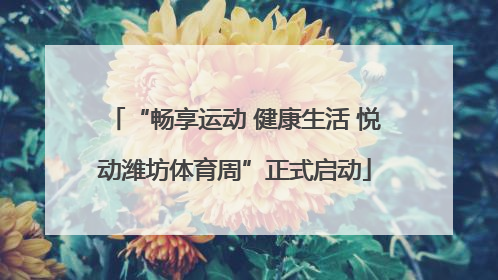 “畅享运动 健康生活 悦动潍坊体育周”正式启动
