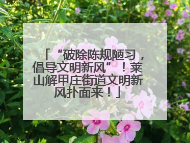 “破除陈规陋习，倡导文明新风”！莱山解甲庄街道文明新风扑面来！