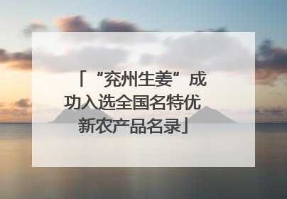“兖州生姜”成功入选全国名特优新农产品名录