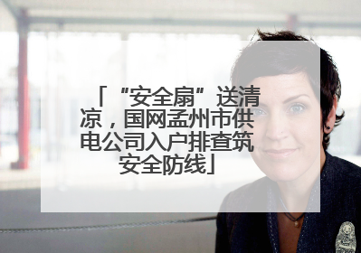 “安全扇”送清凉，国网孟州市供电公司入户排查筑安全防线