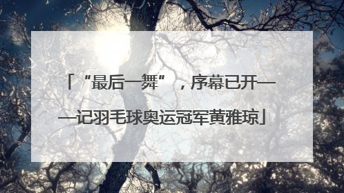 “最后一舞”，序幕已开——记羽毛球奥运冠军黄雅琼