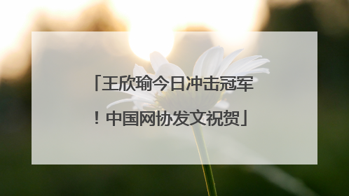 王欣瑜今日冲击冠军！中国网协发文祝贺