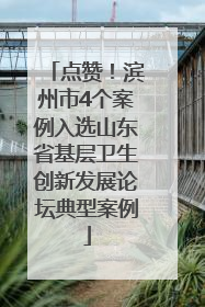 点赞！滨州市4个案例入选山东省基层卫生创新发展论坛典型案例