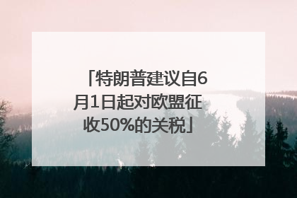 特朗普建议自6月1日起对欧盟征收50%的关税