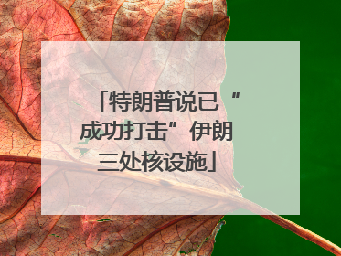 特朗普说已“成功打击”伊朗三处核设施