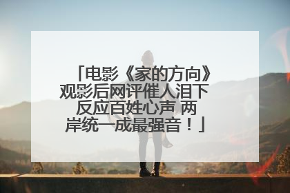 电影《家的方向》观影后网评催人泪下 反应百姓心声 两岸统一成最强音！