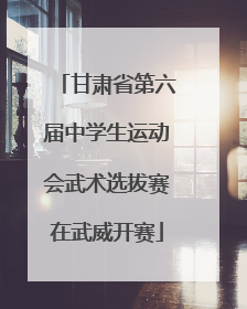 甘肃省第六届中学生运动会武术选拔赛在武威开赛