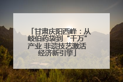 甘肃庆阳西峰：从岐伯药袋到“千万”产业 非遗技艺激活经济新引擎