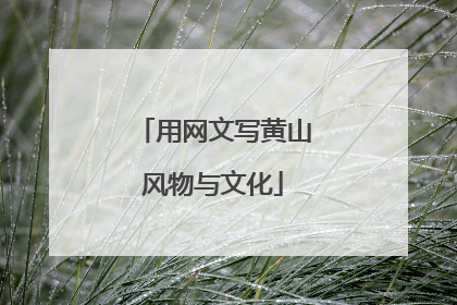 用网文写黄山风物与文化