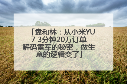 盘和林：从小米YU7 3分钟20万订单解码雷军的秘密，做生意的逻辑变了