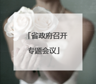 省政府召开专题会议