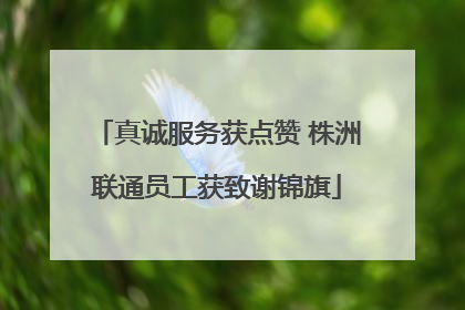 真诚服务获点赞 株洲联通员工获致谢锦旗