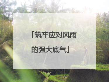 筑牢应对风雨的强大底气