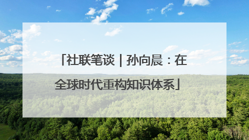 社联笔谈｜孙向晨：在全球时代重构知识体系