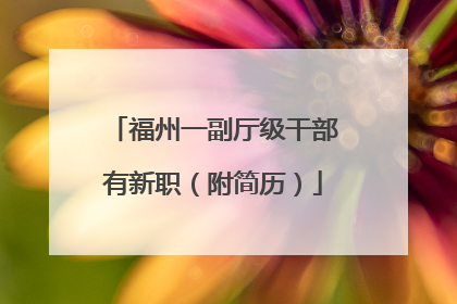 福州一副厅级干部有新职（附简历）