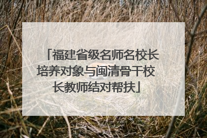 福建省级名师名校长培养对象与闽清骨干校长教师结对帮扶