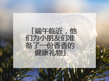 端午临近，他们为小朋友们准备了一份香香的健康礼物