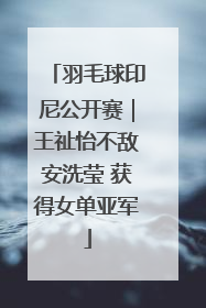 羽毛球印尼公开赛｜王祉怡不敌安洗莹 获得女单亚军