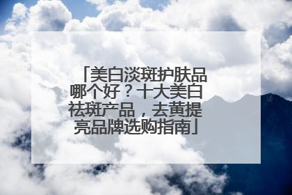 美白淡斑护肤品哪个好？十大美白祛斑产品，去黄提亮品牌选购指南