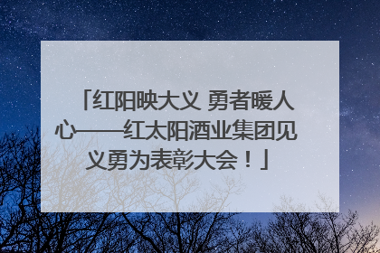 红阳映大义 勇者暖人心——红太阳酒业集团见义勇为表彰大会！