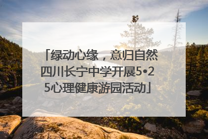 绿动心缘，意归自然 四川长宁中学开展5•25心理健康游园活动
