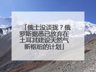 俄土没谈拢？俄罗斯据悉已放弃在土耳其建设天然气新枢纽的计划