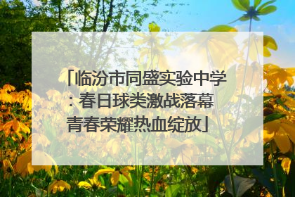 临汾市同盛实验中学：春日球类激战落幕 青春荣耀热血绽放