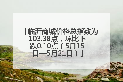临沂商城价格总指数为103.38点，环比下跌0.10点（5月15日—5月21日）