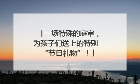 一场特殊的庭审，为孩子们送上的特别“节日礼物”！