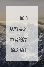 一滴血从臂弯到患者的漂流之旅