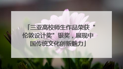 三亚高校师生作品荣获“伦敦设计奖”银奖，展现中国传统文化创新魅力