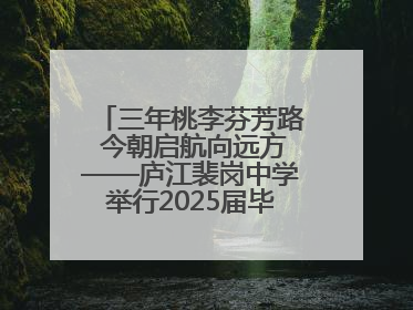 三年桃李芬芳路 今朝启航向远方——庐江裴岗中学举行2025届毕业典礼