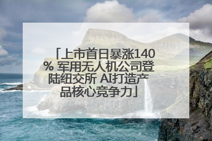 上市首日暴涨140% 军用无人机公司登陆纽交所 AI打造产品核心竞争力