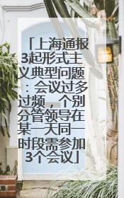 上海通报3起形式主义典型问题：会议过多过频，个别分管领导在某一天同一时段需参加3个会议
