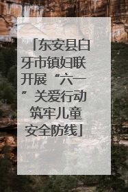 东安县白牙市镇妇联开展“六一”关爱行动 筑牢儿童安全防线