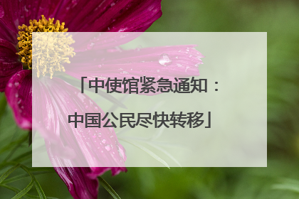 中使馆紧急通知：中国公民尽快转移