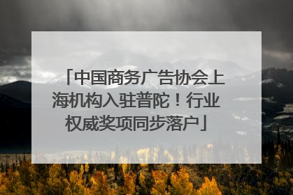 中国商务广告协会上海机构入驻普陀！行业权威奖项同步落户