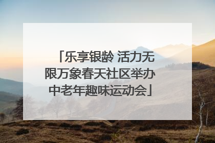 乐享银龄 活力无限万象春天社区举办中老年趣味运动会