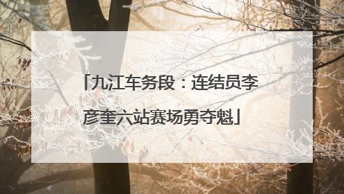 九江车务段：连结员李彦奎六站赛场勇夺魁
