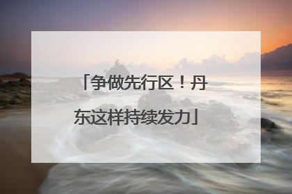 争做先行区！丹东这样持续发力