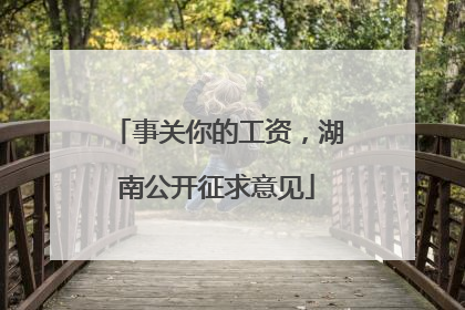 事关你的工资，湖南公开征求意见