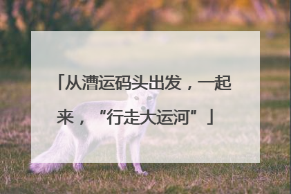 从漕运码头出发，一起来，“行走大运河”