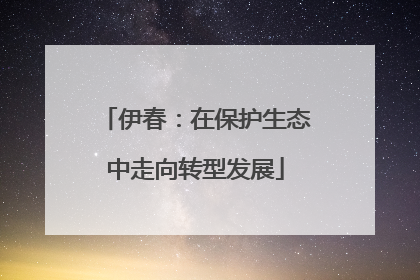 伊春：在保护生态中走向转型发展