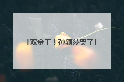 双金王！孙颖莎哭了