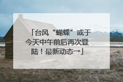 台风“蝴蝶”或于今天中午前后再次登陆！最新动态→