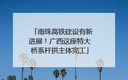 南珠高铁建设有新进展！广西这座特大桥系杆拱主体完工
