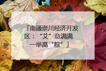 南通崇川经济开发区：“艾”意满满 一举高“粽”