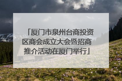 厦门市泉州台商投资区商会成立大会暨招商推介活动在厦门举行